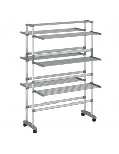 Stendibiancheria con Ruote 89x64x129 cm in Alluminio 2