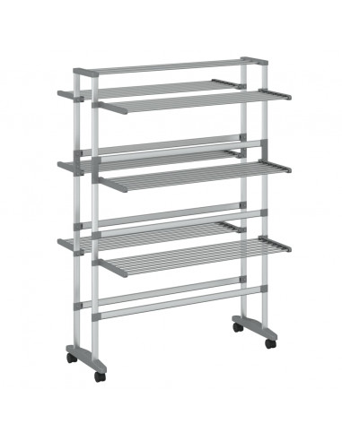 Stendibiancheria con Ruote 89x64x129 cm in Alluminio