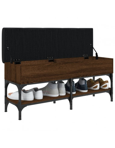 Panca Porta Scarpe Rovere Marrone 102x35x45cm Legno Multistrato