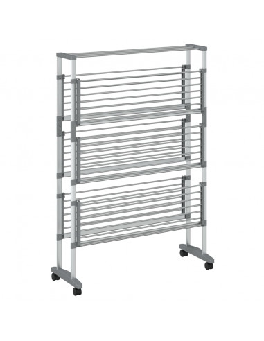 Stendibiancheria con Ruote 89x64x129 cm in Alluminio