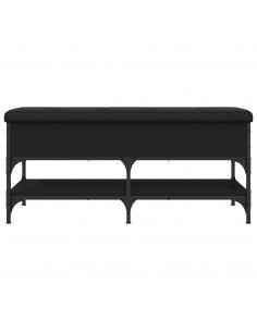 Panca Porta Scarpe Nera 102x42x45 cm in Legno Multistrato 2