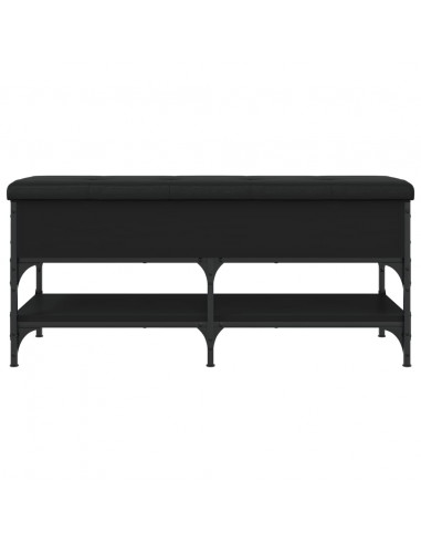 Panca Porta Scarpe Nera 102x42x45 cm in Legno Multistrato
