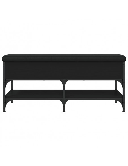 Panca Porta Scarpe Nera 102x42x45 cm in Legno Multistrato