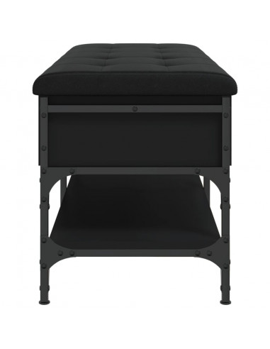 Panca Porta Scarpe Nera 102x42x45 cm in Legno Multistrato