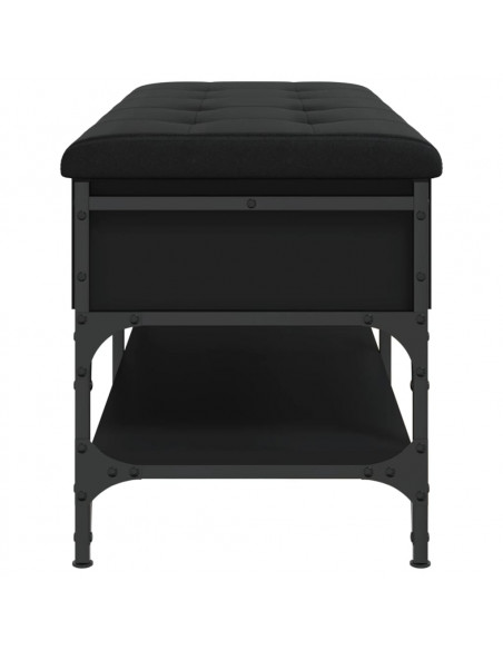 Panca Porta Scarpe Nera 102x42x45 cm in Legno Multistrato