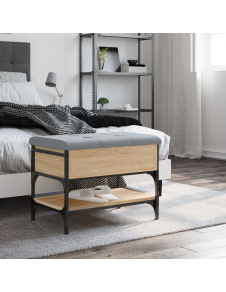 Panca Porta Scarpe Rovere Sonoma 62x42x45 cm Legno Multistrato