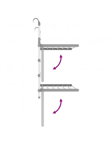 Stendino per Balcone 54x25x42 cm in Alluminio