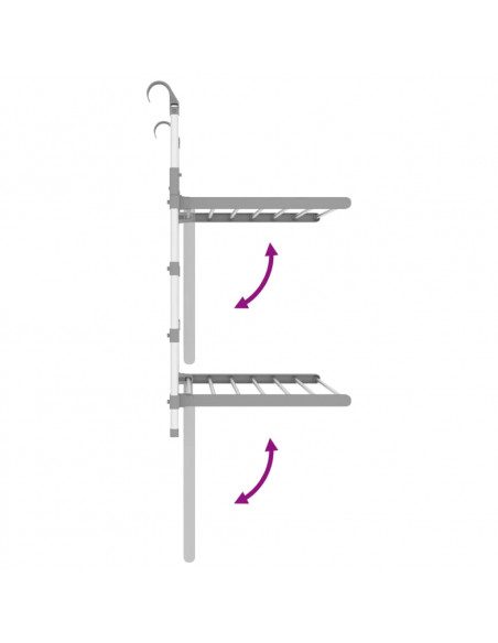 Stendino per Balcone 54x25x42 cm in Alluminio