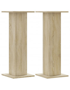 Supporti Altoparlanti 2 pz Rovere 30x30x80 cm in Multistrato 2