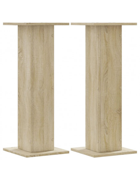 Supporti Altoparlanti 2 pz Rovere 30x30x80 cm in Multistrato