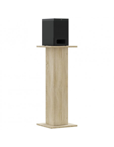 Supporti Altoparlanti 2 pz Rovere 30x30x80 cm in Multistrato