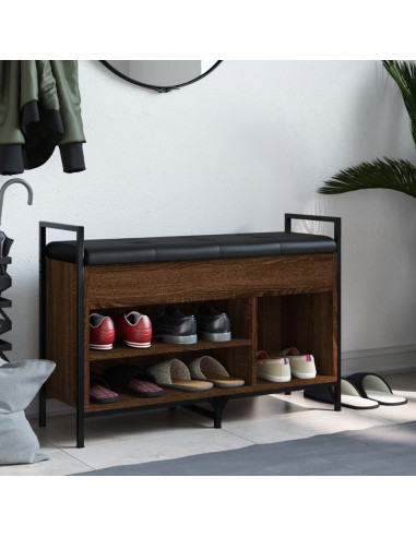 Panca Porta Scarpe Rovere Marrone 85,5x32x57,5 cm