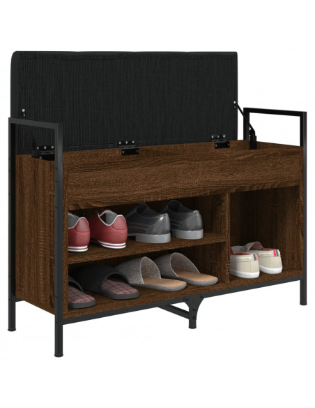 Panca Porta Scarpe Rovere Marrone 85,5x32x57,5 cm