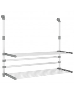 Stendino per Balcone 89x25x(60-95) cm in Alluminio 2