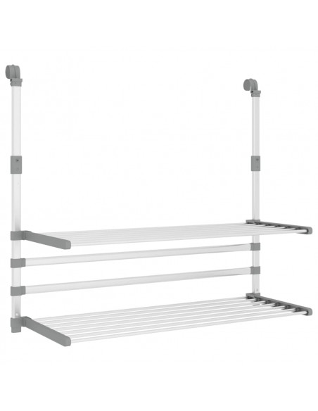 Stendino per Balcone 89x25x(60-95) cm in Alluminio