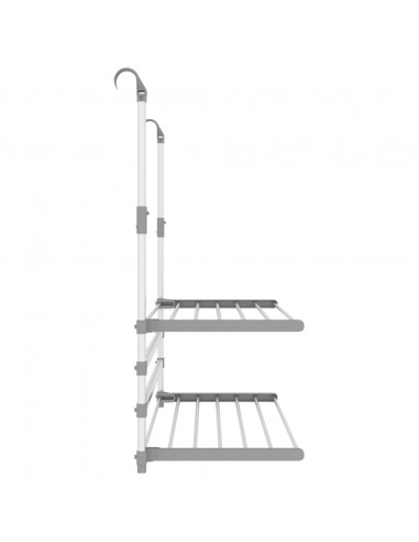 Stendino per Balcone 89x25x(60-95) cm in Alluminio