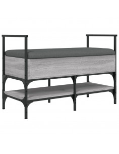 Panca Porta Scarpe Grigio Sonoma 85,5x42x57,5 cm 2