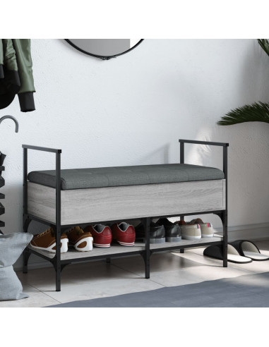 Panca Porta Scarpe Grigio Sonoma 85,5x42x57,5 cm