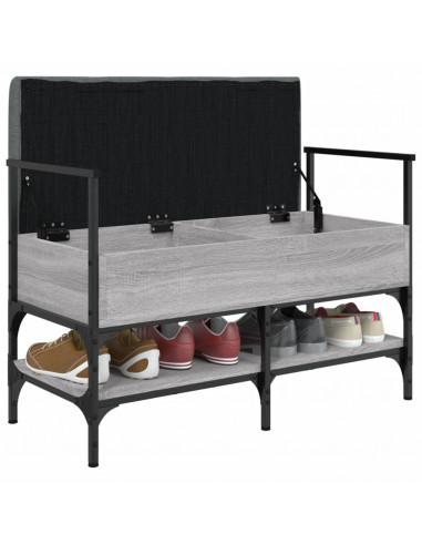 Panca Porta Scarpe Grigio Sonoma 85,5x42x57,5 cm
