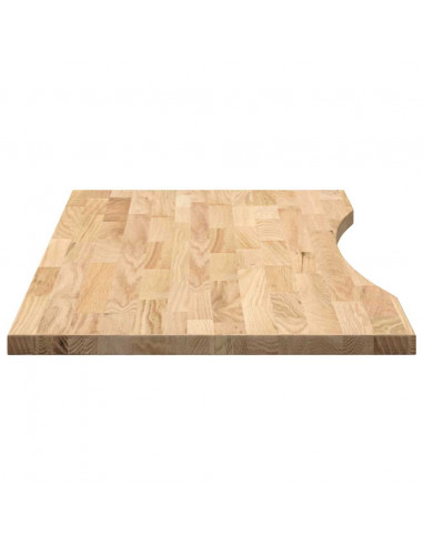 Piano Scrivania 100x50x2,5 cm Rovere Massello Non Trattato