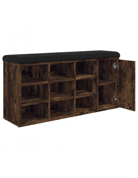 Panca Porta Scarpe Rovere Fumo 102x32x50 cm Legno Multistrato