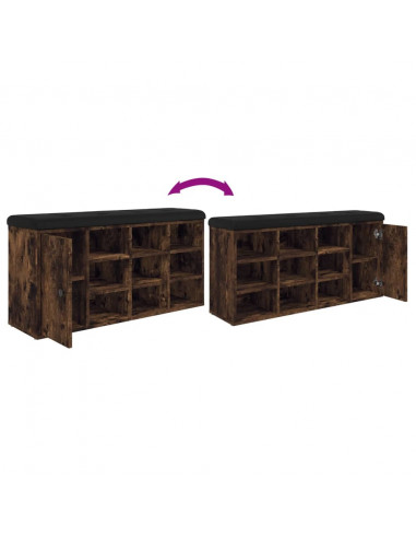 Panca Porta Scarpe Rovere Fumo 102x32x50 cm Legno Multistrato