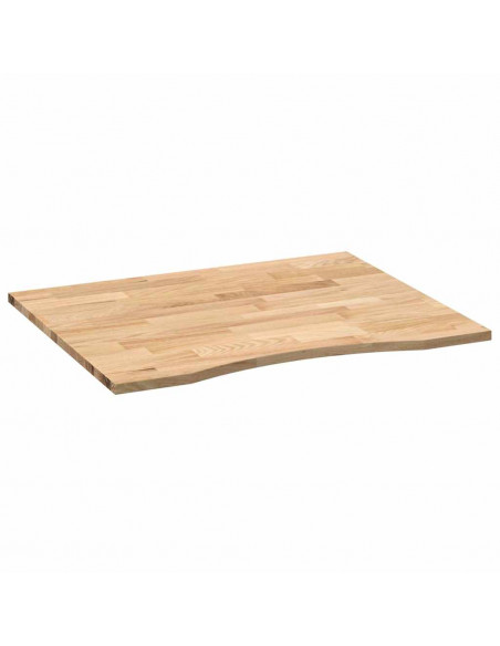 Piano Scrivania 100x80x2,5 cm Rovere Massello Non Trattato