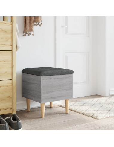 Panca Portaoggetti Grigio Sonoma 42x42x46 cm Legno Multistrato