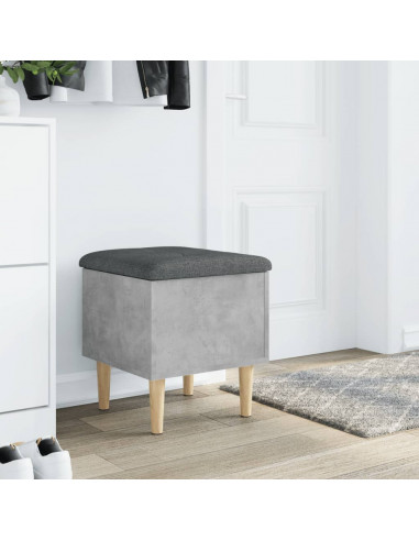 Panca Portaoggetti Grigio Cemento 42x42x46 cm Legno Multistrato