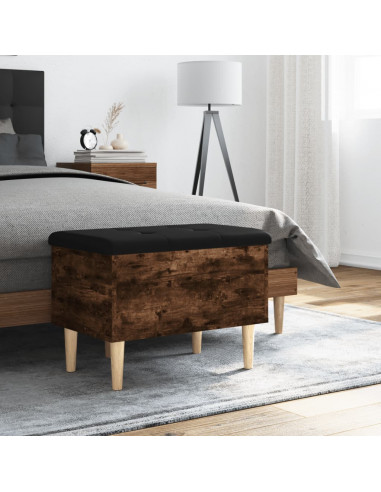 Panca Portaoggetti Rovere Fumo 62x42x46 cm Legno Multistrato