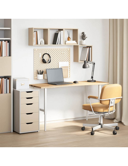 Piano Scrivania 140x50x2,5 cm Rovere Massello Non Trattato