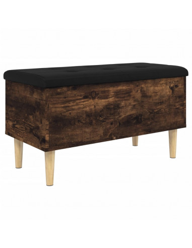 Panca Portaoggetti Rovere Fumo 82x42x46 cm Legno Multistrato