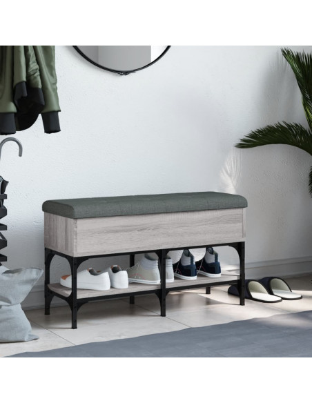 Panca Porta Scarpe Grigio Sonoma 82x32x45 cm Legno Multistrato