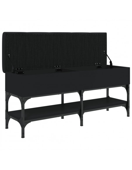 Panca Porta Scarpe Nera 102x32x45 cm in Legno Multistrato