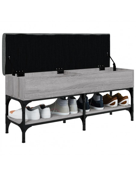 Panca Porta Scarpe Grigio Sonoma 102x32x45 cm Legno Multistrato