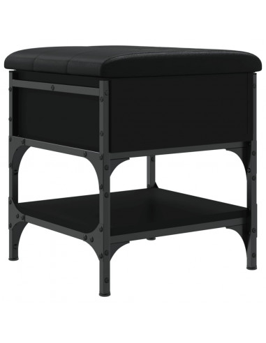 Panca Porta Scarpe Nera 42x42x45 cm in Legno Multistrato