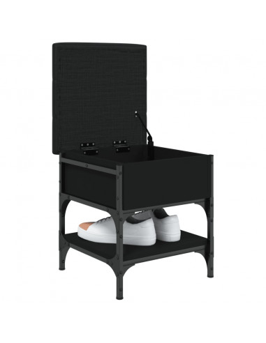 Panca Porta Scarpe Nera 42x42x45 cm in Legno Multistrato