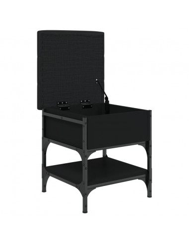 Panca Porta Scarpe Nera 42x42x45 cm in Legno Multistrato