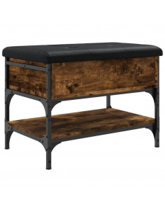 Panca Porta Scarpe Rovere Fumo 62x42x45 cm in Legno Multistrato 2