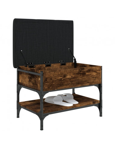 Panca Porta Scarpe Rovere Fumo 62x42x45 cm in Legno Multistrato
