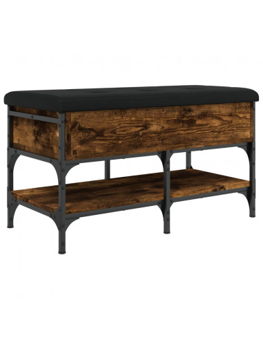 Panca Porta Scarpe Rovere Fumo 82x42x45 cm in Legno Multistrato