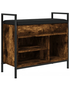 Panca Porta Scarpe Rovere Fumo 65,5x32x57,5 cm 2