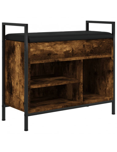 Panca Porta Scarpe Rovere Fumo 65,5x32x57,5 cm
