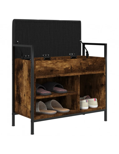 Panca Porta Scarpe Rovere Fumo 65,5x32x57,5 cm