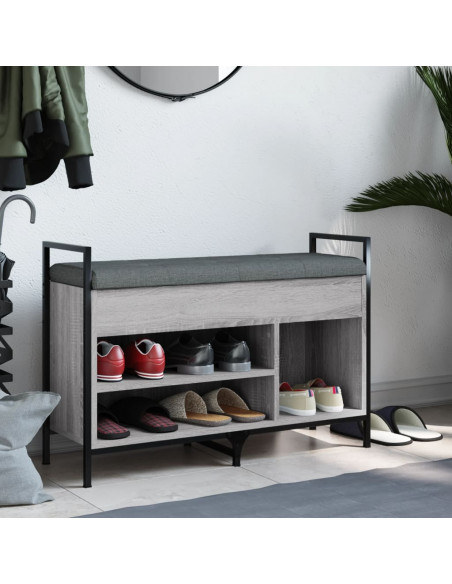 Panca Porta Scarpe Grigio Sonoma 85,5x32x57,5 cm