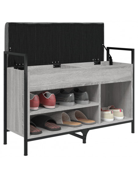 Panca Porta Scarpe Grigio Sonoma 85,5x32x57,5 cm