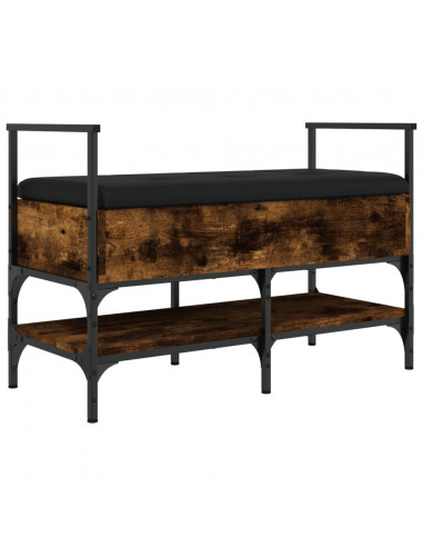 Panca Porta Scarpe Rovere Fumo 85,5x42x57,5cm Legno Multistrato