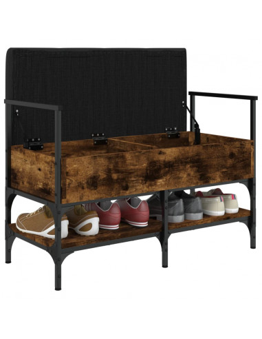 Panca Porta Scarpe Rovere Fumo 85,5x42x57,5cm Legno Multistrato