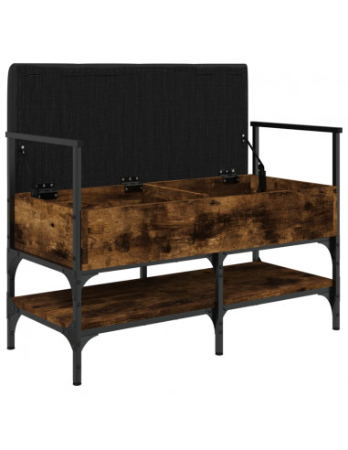 Panca Porta Scarpe Rovere Fumo 85,5x42x57,5cm Legno Multistrato