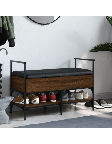 Panca Porta Scarpe Rovere Marrone 85,5x42x57,5 cm